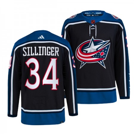 Miehille NHL Columbus Blue Jackets Pelipaita Cole Sillinger 34 Adidas 2022-23 Reverse Retro 2.0 Musta Authentic
